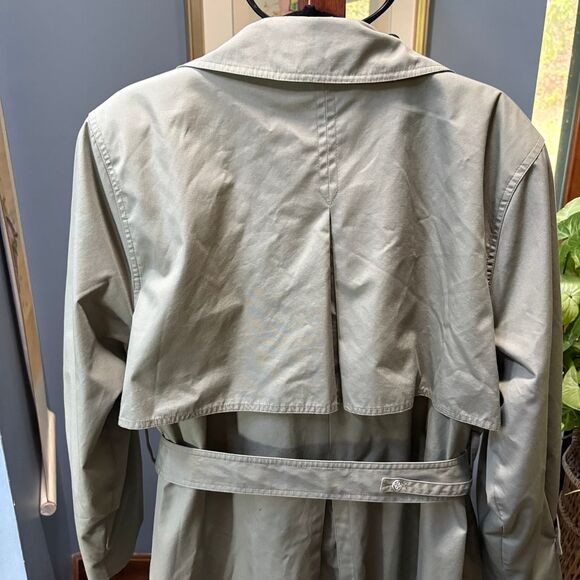 London Fog Towne Trench Coat in Khaki Green w/Sustainable Sashiko Mend 1X - Picture 6 of 12